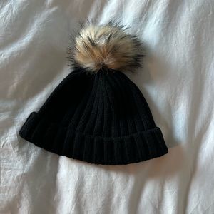 J.Crew ribbed, pom-pom hat